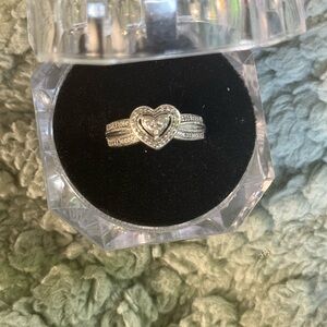 Diamond Sterling Silver Heart Ring